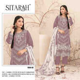 Pure Cambric Cotton with Embroidered Sequence work Suit